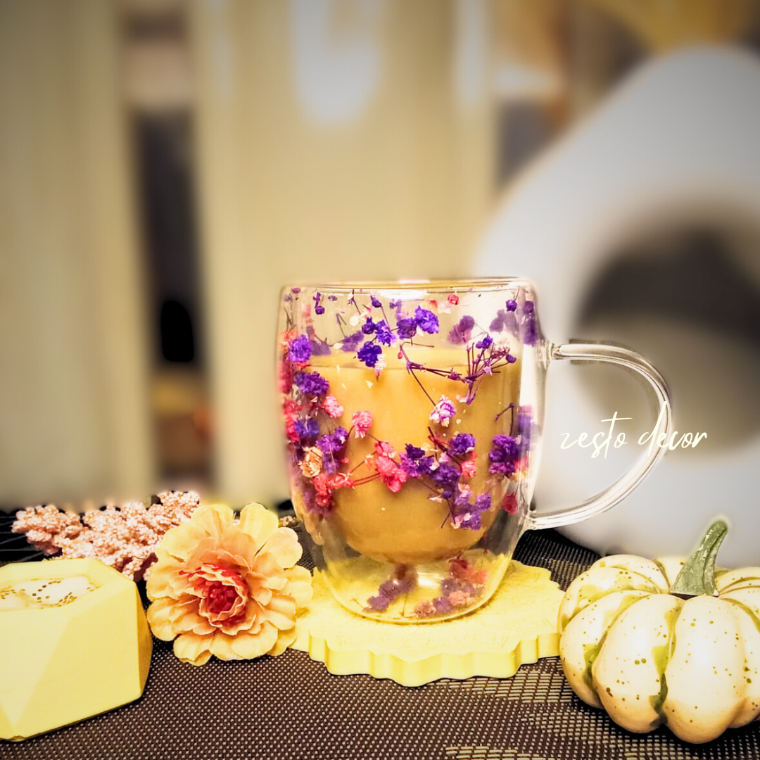 Double Wall Glass Flower Mug- 20% More Discount + FREE Delivery TODAY (Sale Ends Today)